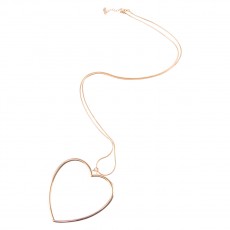 HN-Large Heart Necklace-Rose Gold